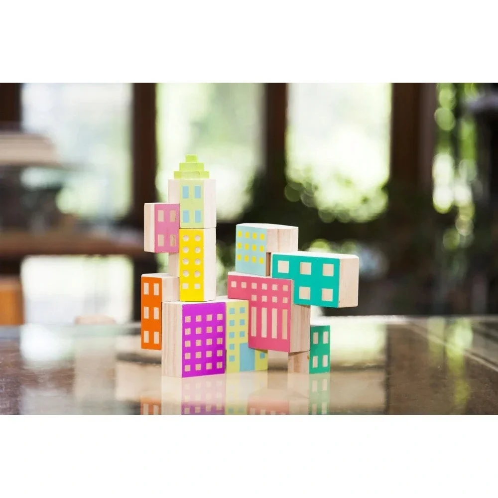 Areaware Blockitecture Deco Architectural Wooden Building Blocks 10pc Set‎ NEW